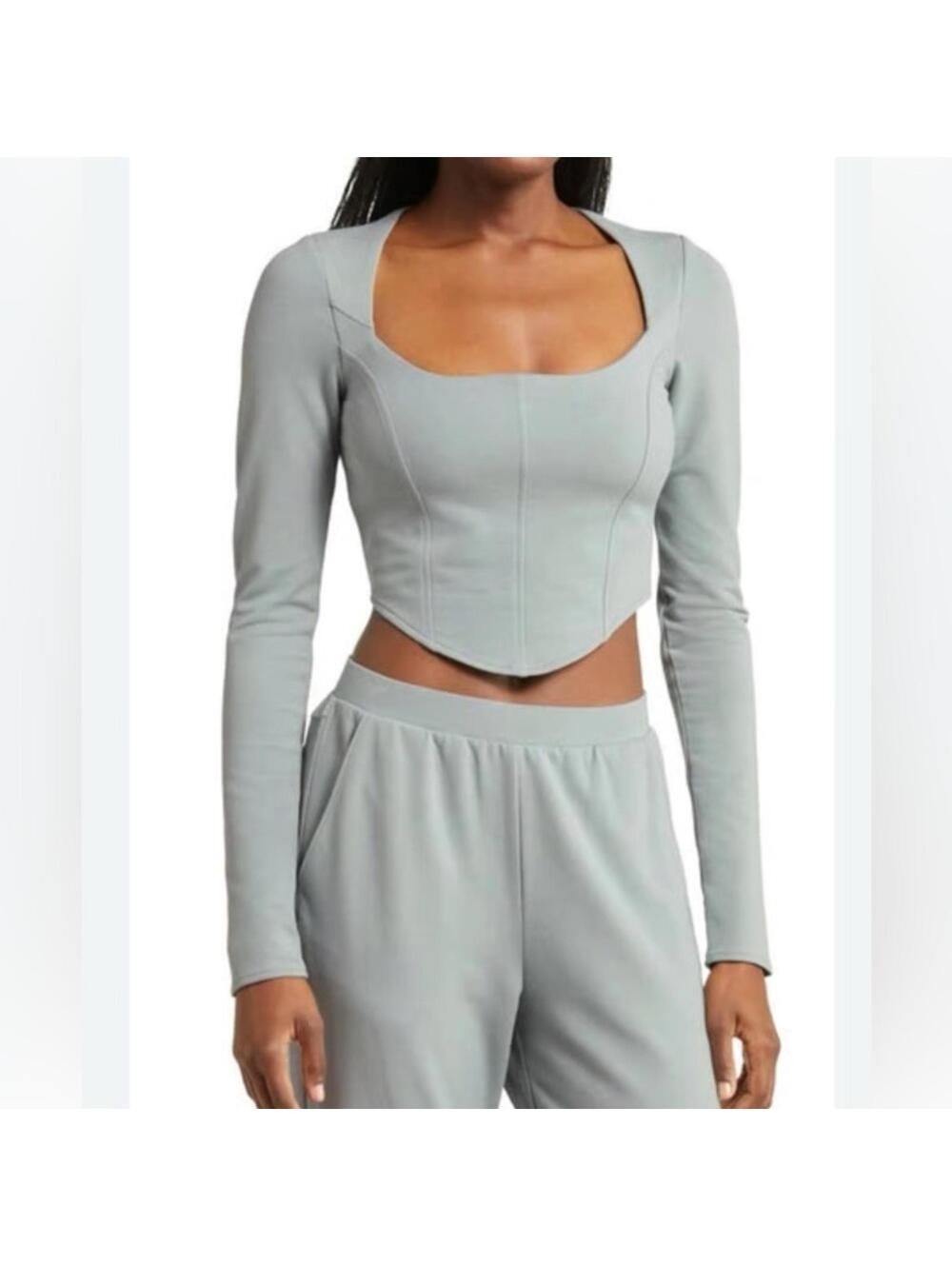 Alo Soft Sculpt Long Sleeve Top Mint Green Medium